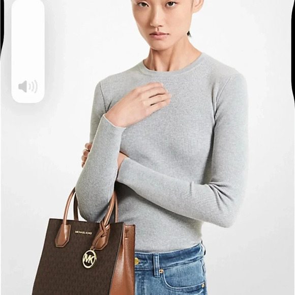 NWT Michael Kors Mercer Medium Logo and Leather Accordian Crossbody Bag - Picture 3 of 8